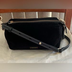 Frances Valentine Piper Black Velvet Crossbody Bag